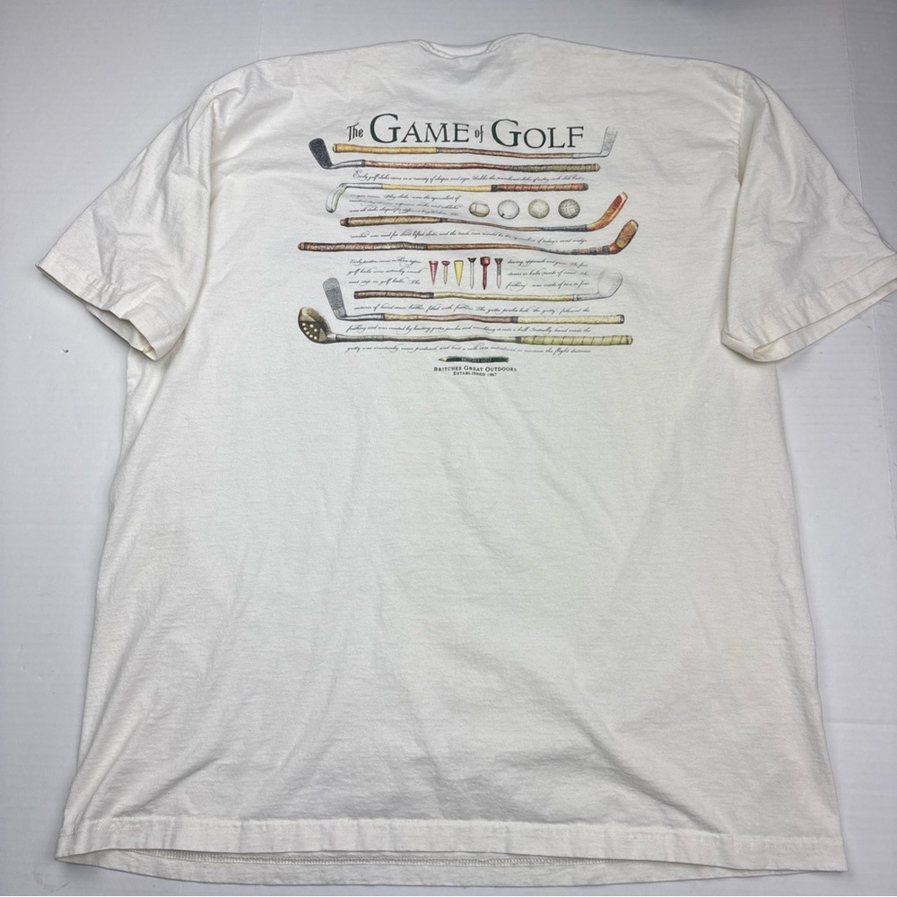 Vintage Britches Adult XXL T-Shirt The Game Of Golf White Short Sleeve Cotton